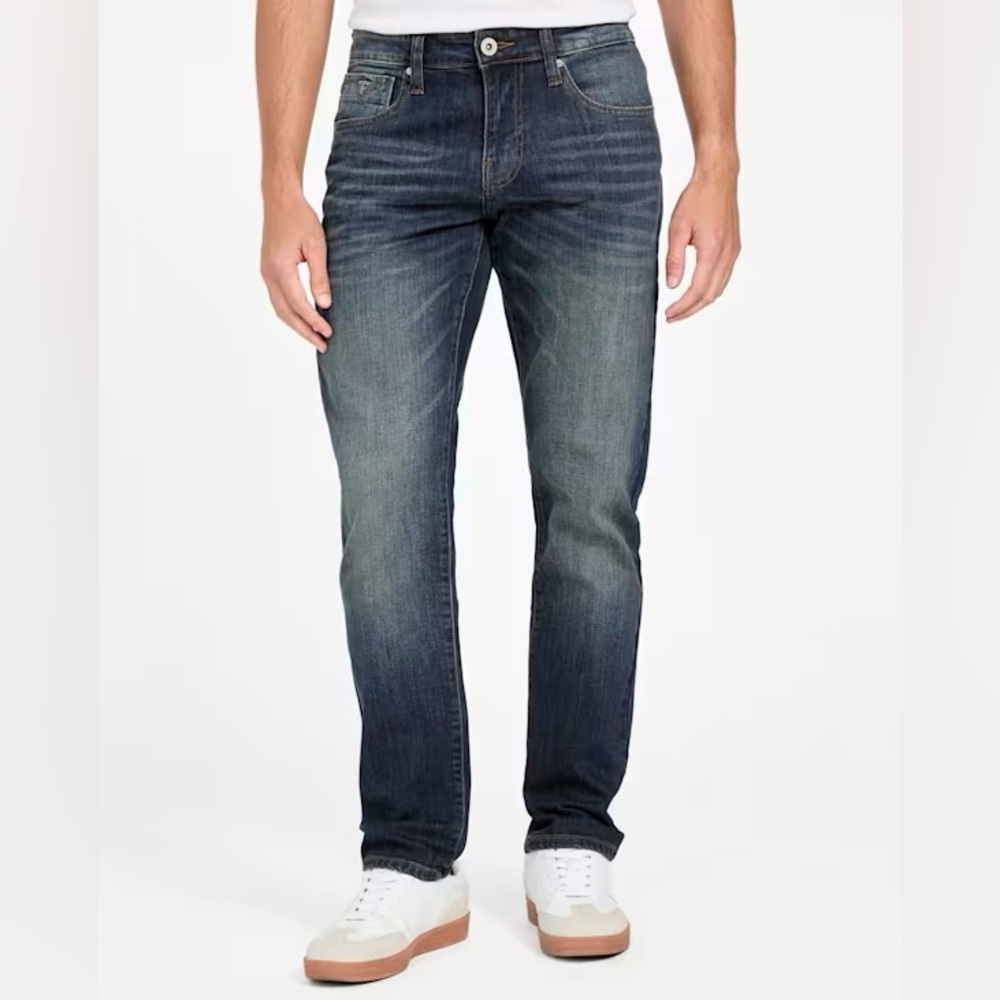 Guess Men’s “Lincoln” Slim Straight Jeans in Dark Wash 100% Cotton- Size 30